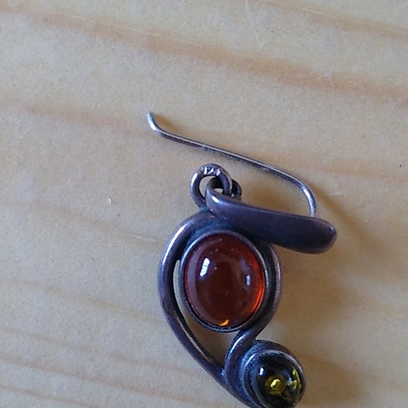 Amber Sterling Silver Earrings - Picture 4 of 6